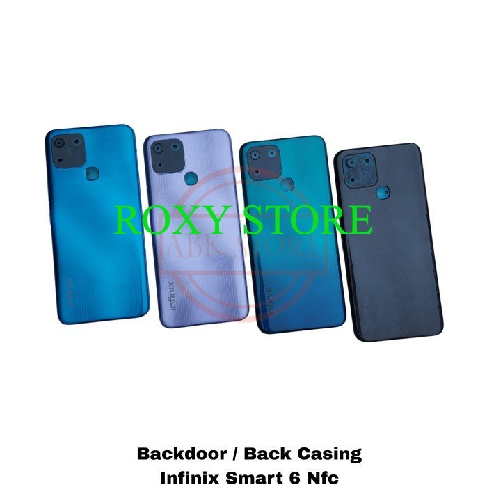 TUTUP BELAKANG BACKDOOR BACKCOVER BACK CASING INFINIX SMART 6 NFC - Hitam