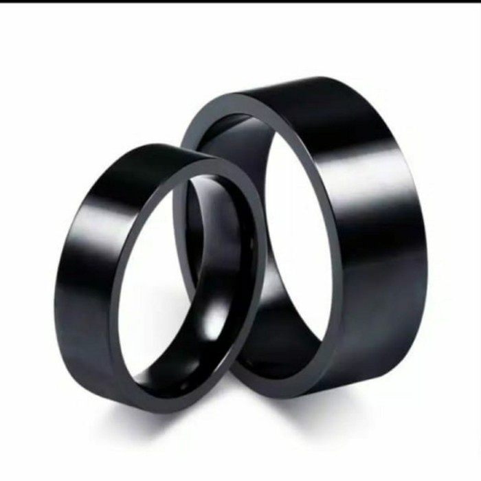 Cincin Couple Titanium warna hitam polos