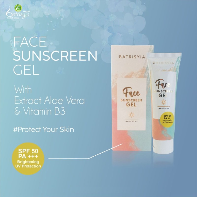 Batrisyia Face Sunscreen Gel SPF 50 PA+++ [30 ml]