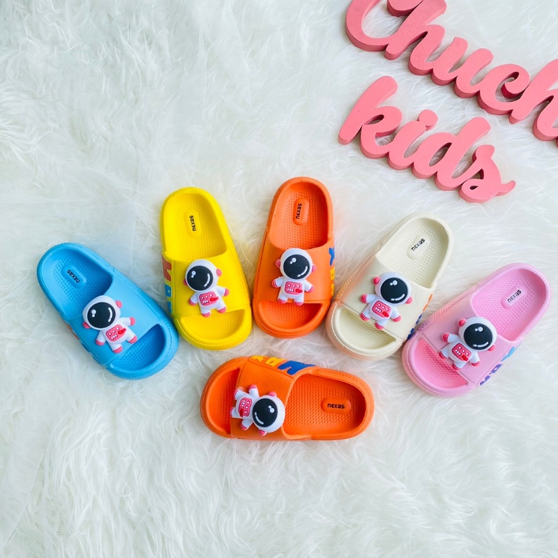 Sandal Bayi / Sandal Anak Perempuan Laki Laki / SANDAL SELOP Anak cewek cowok Astronot / Sandal slop Karet Astronout Usia 1 2 3 4 5 tahun