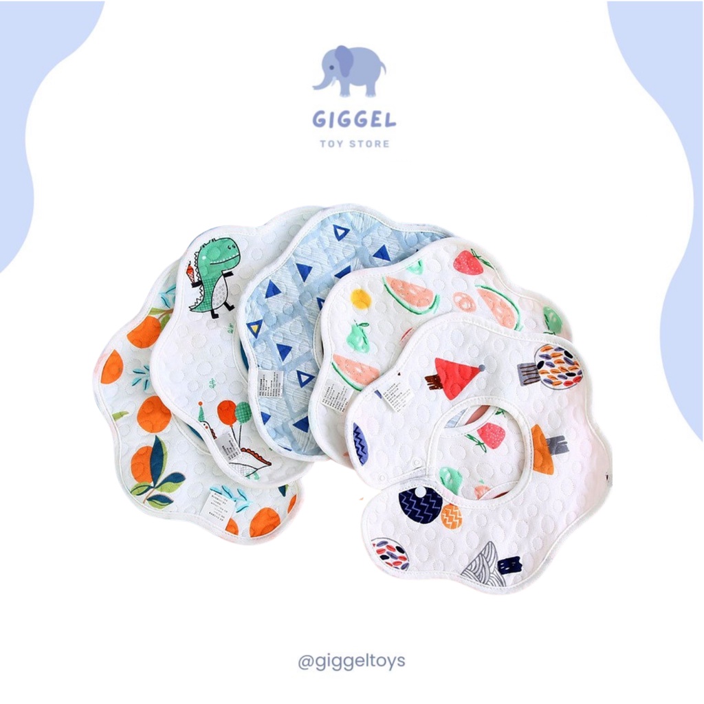 [ Giggel ] Baby Bib / Slaber / Celemek Kain Baby Newborn / Celemek Mpasi