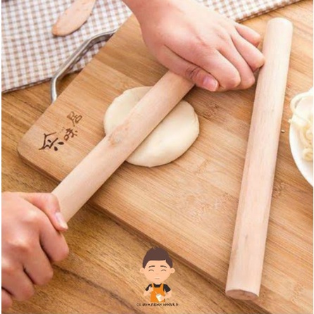 ROLLING PIN KAYU STIK / KAYU PENGIRING ADONAN KUE UKURAN 28CM PIN ROLL PENGILAS KUE ANTI LENGKET