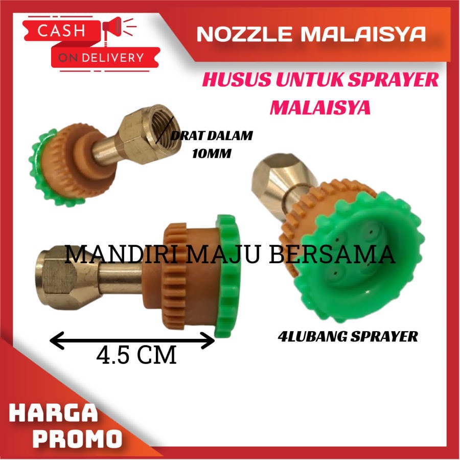 NOZZLE SPRAYER MALAYSIA 4LUBANG / NOZZLE LURUS SPRAYER ELEKTRIK