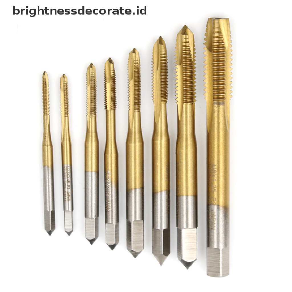 [Birth] M2/m2.5/m3/m3.5/m4/m5/m6/m8 HSS Metric Straight Suling Ulir Screw Tap Plug Tap [ID]