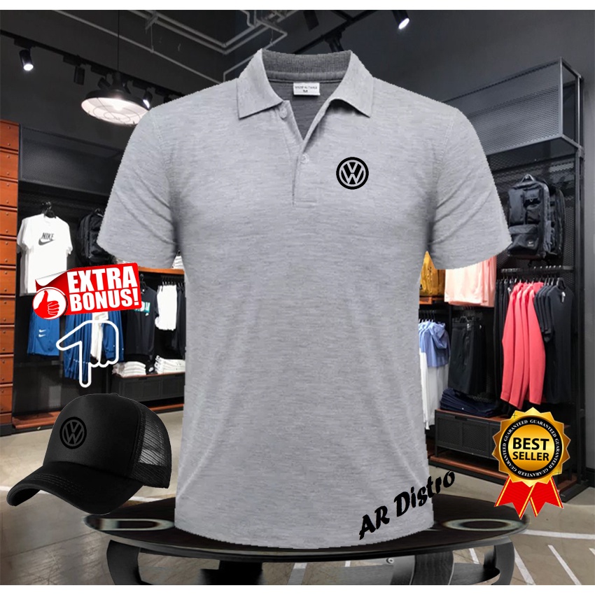 GRATISTOPIKAOS POLO SHIRT PRIA/WANITA KAOS POLO IMPORT POLO VW BLACK TEKS KAOS POLO 0RIGINAL QUALITY