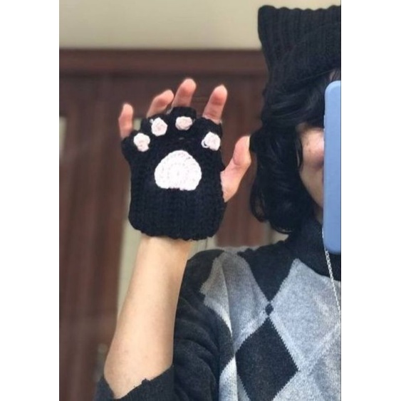 HANDMADE CAT HANDGLOVES/ SARUNG TANGAN KUCING RAJUT/CROCHET HANDGLOVES