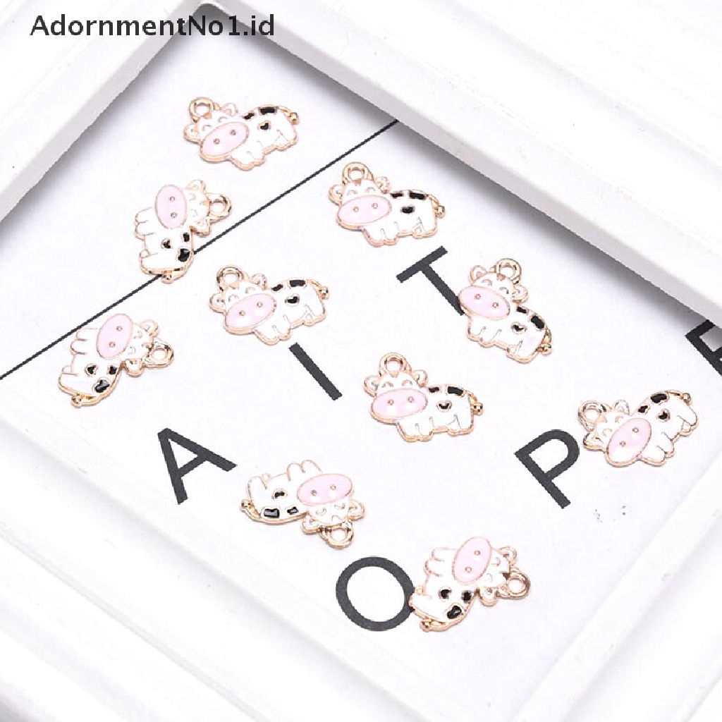 [AdornmentNo1] 10pcs Enamel Sapi Perah Sapi Ch Liontin DIY Gelang Membuat Perhiasan Craft [ID]