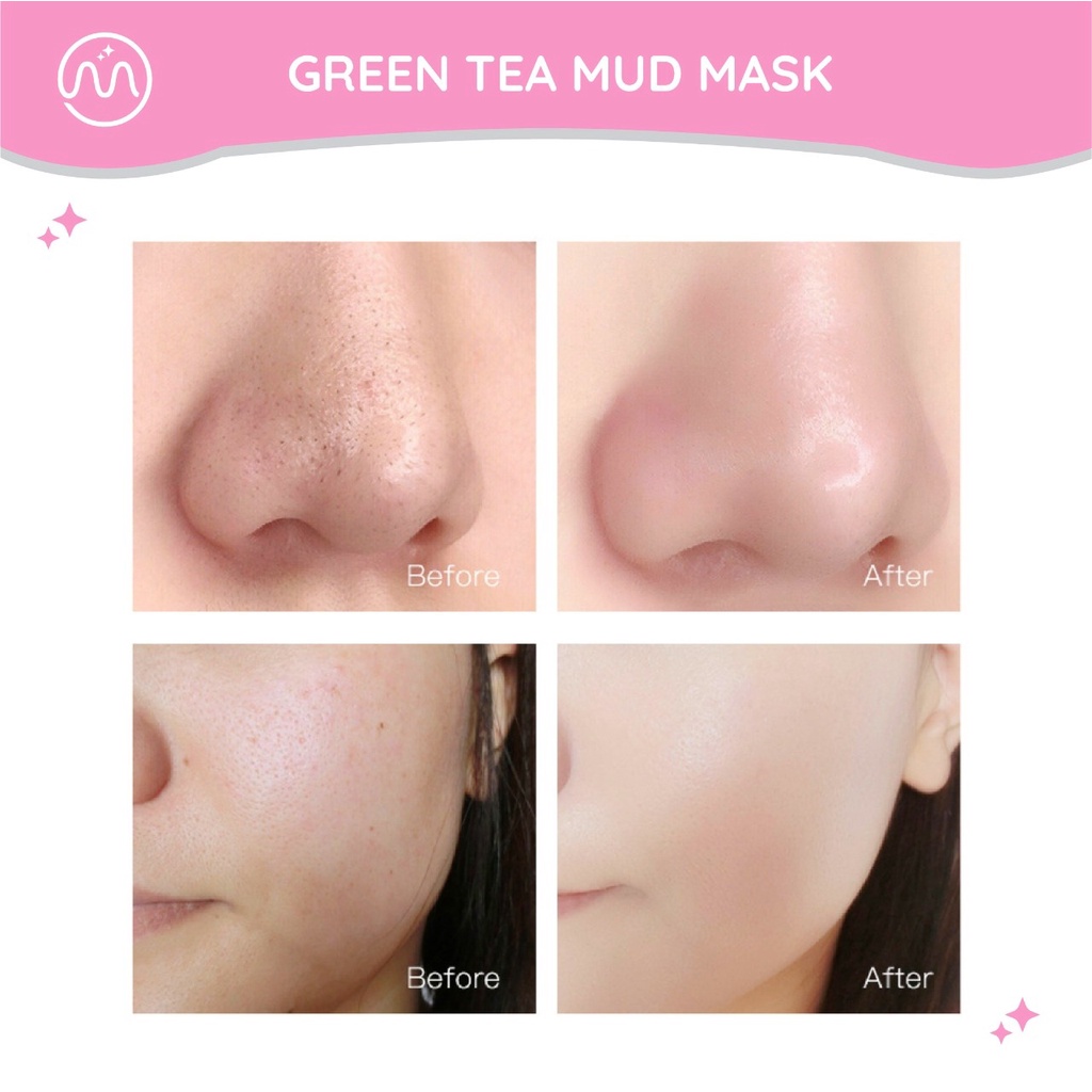 MINIPINK Green Tea Clay Mask 120gr Deep Clean Komedo Exfoliasi Kulit Wajah Greentea MP013