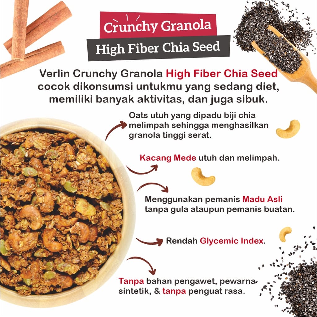 Verlin Crunchy Granola - Sereal Sehat Untuk Anak &amp; Keluarga