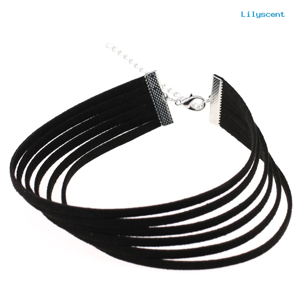 Ls Gothic Multilayer Choker Lobster Clasp Gothic Party Club Pub Kalung Wanita