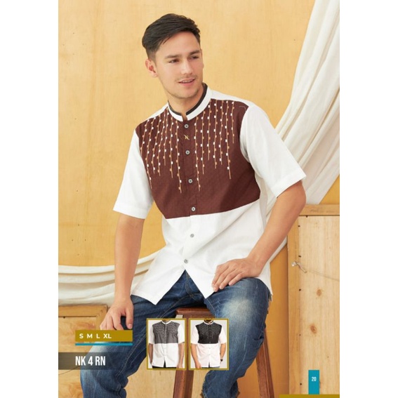 BAJU KOKO NIZAR BORDIR PREMIUM FASHION MUSLIM PRIA (NK 4 RN)