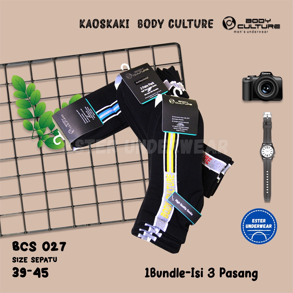 Body Culture BCS027 Kaos Kaki Ankle Bundle Isi 3 Pasang