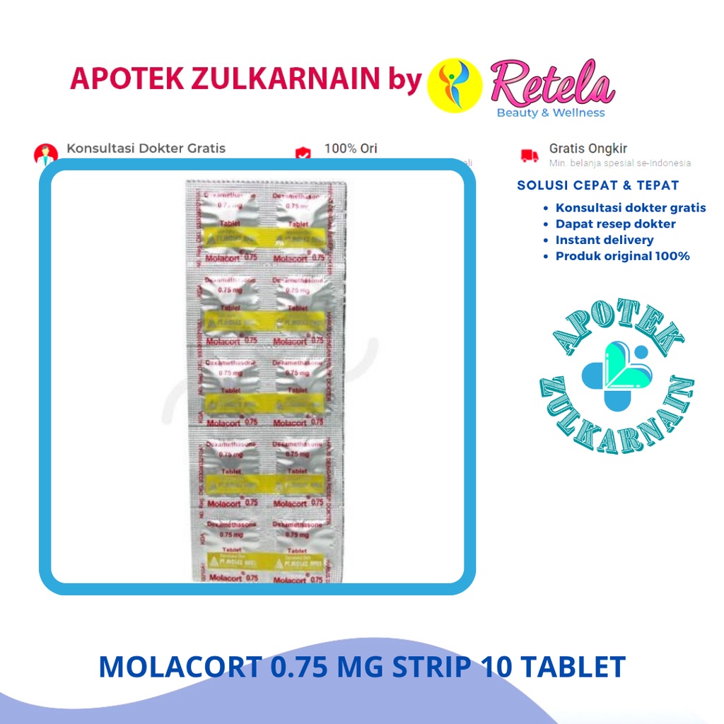 Jual MOLACORT 0.75 MG STRIP 10 TABLET / dexamethasone molacor | Shopee