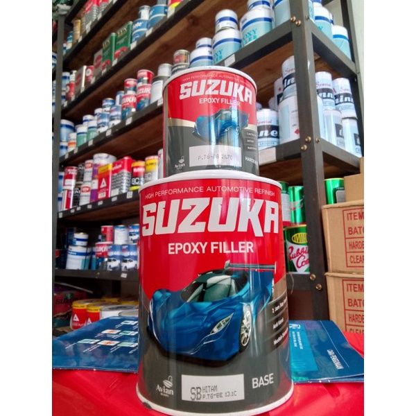 EPOXY FILLER BLACK CAT DASAR UNTUK BESI, KAYU, PLASTIK / SUZUKA + HARDENER