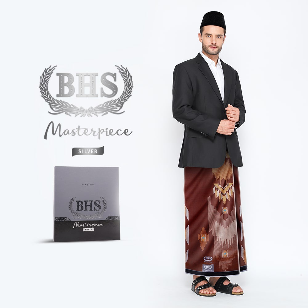 Sarung BHS Masterpiece Silver Motif Songket Gunung Wijaya Coklat