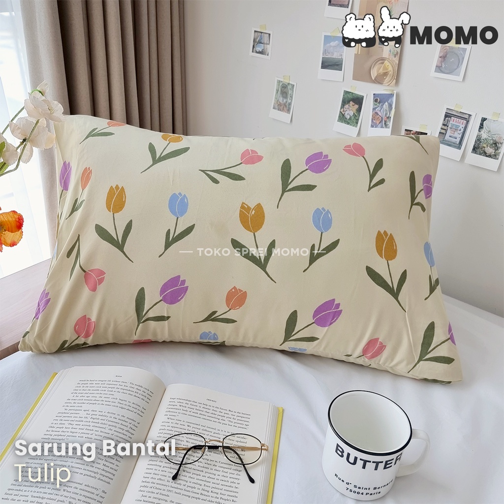 Sarung Bantal / Guling Motif Bunga Microtex [SPREI MOMO]