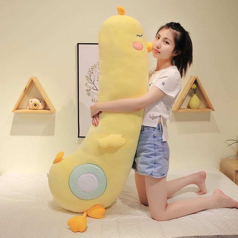 Bantal Guling Boneka Karakter Ayam Lucu Imut Bantal Tidur Bahan Plush Halus Dan lembut Ukuran 70cm