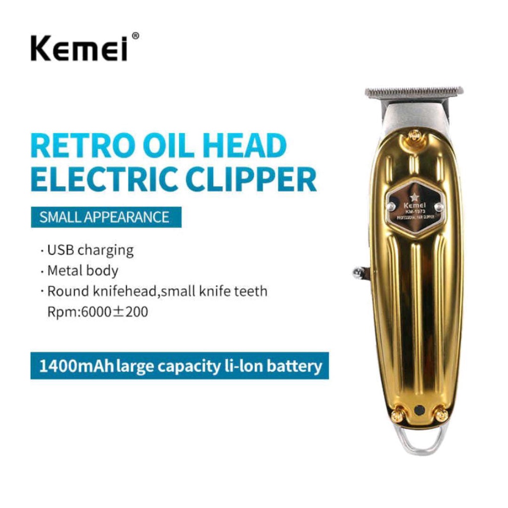 Alat Cukur Rambut Kemei KM-1973 Mesin Potong dan Pangkas Rambut Charger Hair Clipper