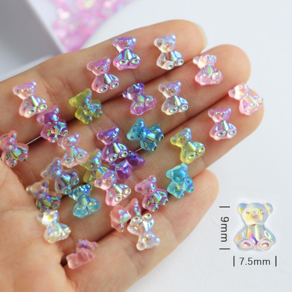 AUGUSTINA Agustina Beruang Dekorasi Kuku Wanita Fashion Resin Manikur Aksesoris Hiasan Kuku 3D Nail Jewelry