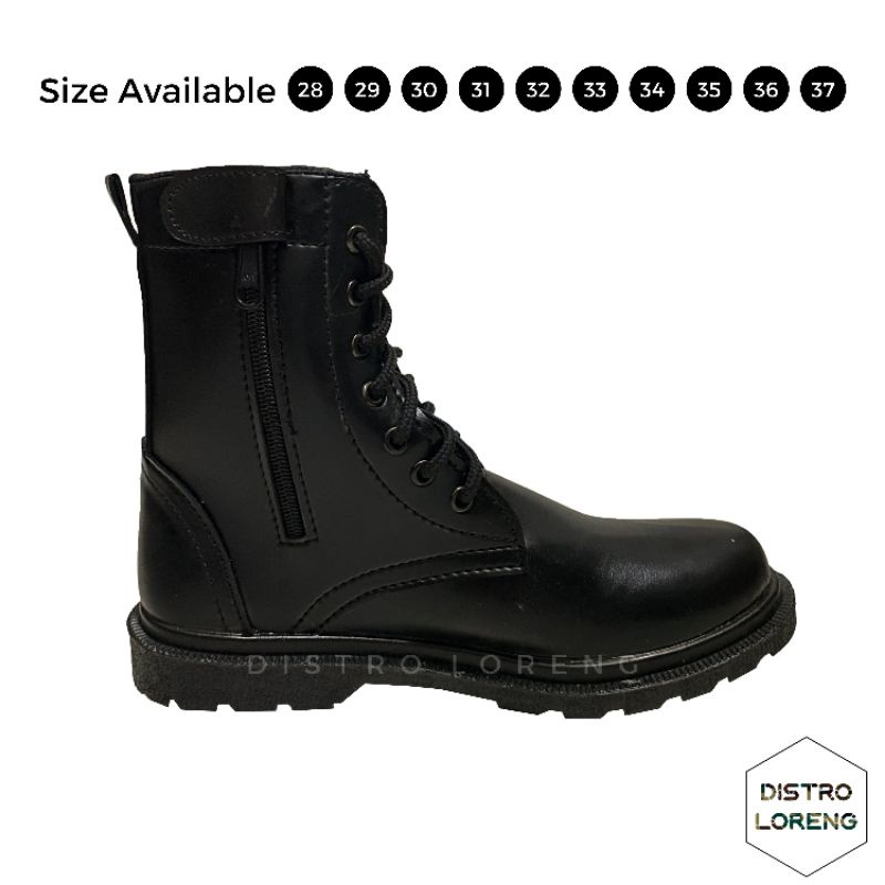 Rismantor - Sepatu Pdl Anak Polisi Tni Karnaval Boots Formal Anak Laki Perempuan