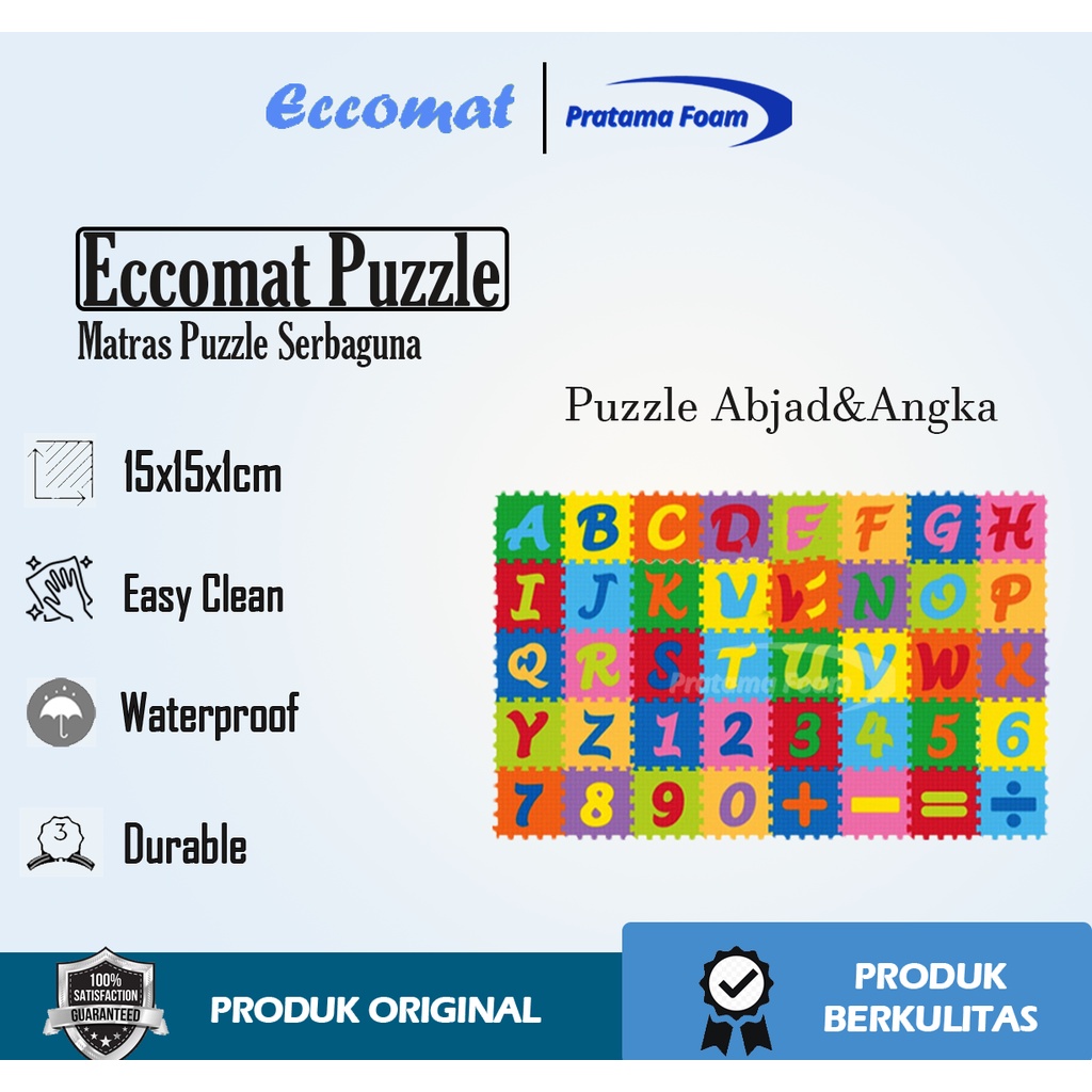 Mainan Edukatif Matras Puzzle Eccomat Mini ABC Mini Alphabet Angka