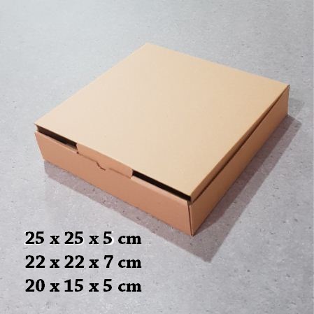 3 BOX Kardus dus 25x25x5 cm | 22x22x7 | 20x15x5 cm(ECER) packing kotak hampers kado