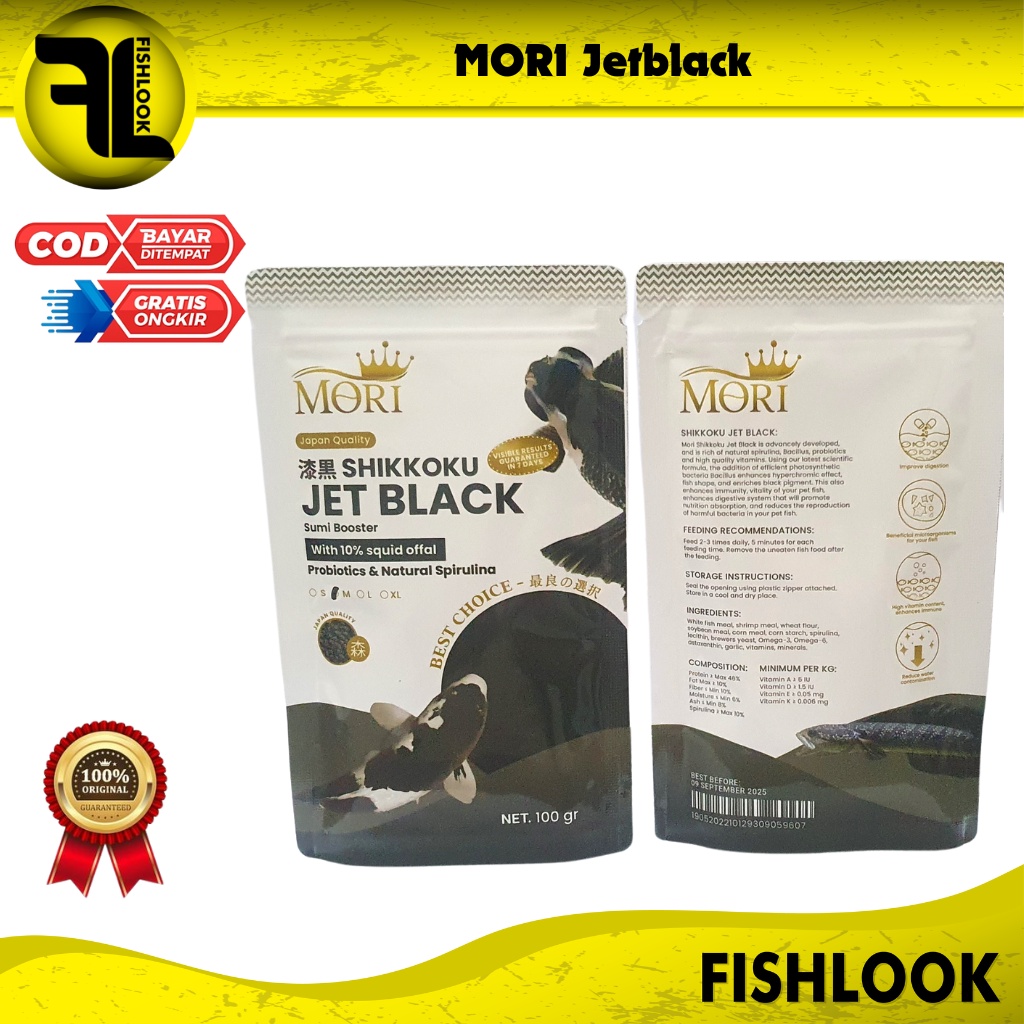 MORI Jetblack Makanan Ikan Pigment Pelet Hitam Koi Channa Koki