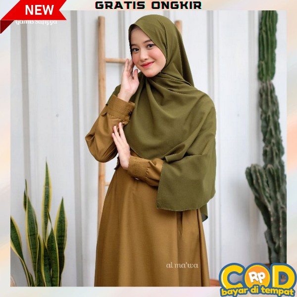 Gmis Cwe Simple Elegant Pakean Wanita Muslimah Dris Bsju Kondangan Dres Cewek Sari Size S M L Lx Xxl