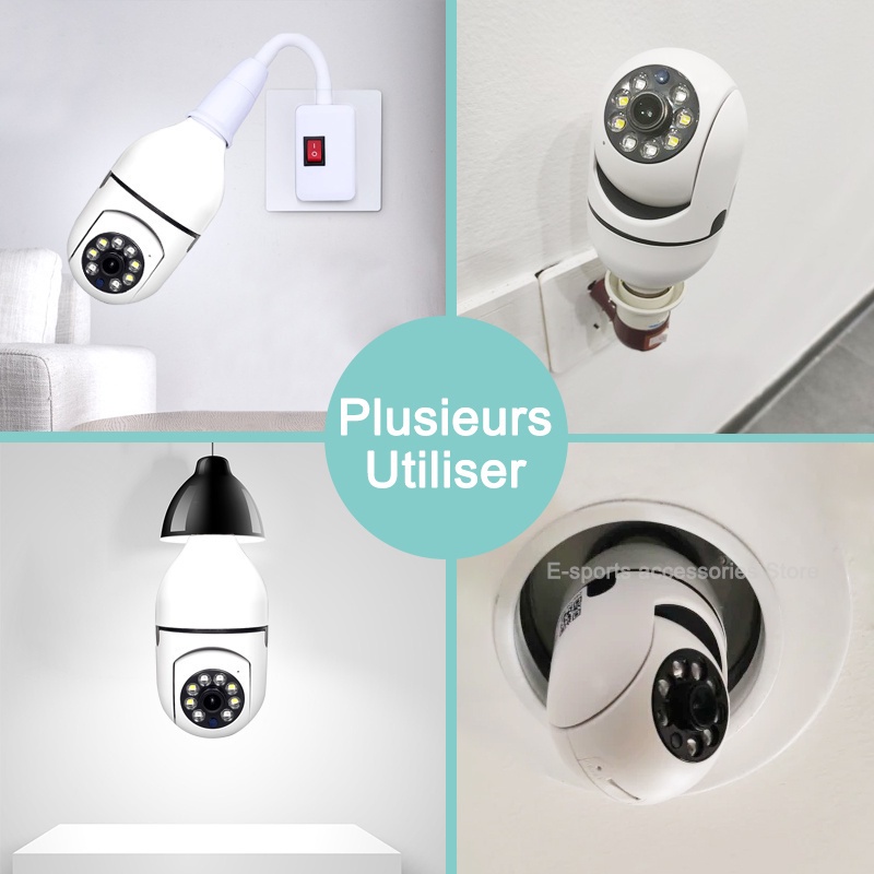 【COD】IP Kamera CCTV Wireless Bulb Socket 5G WiFi Security Protection HD 1080P Spy Camera 360 PTZ