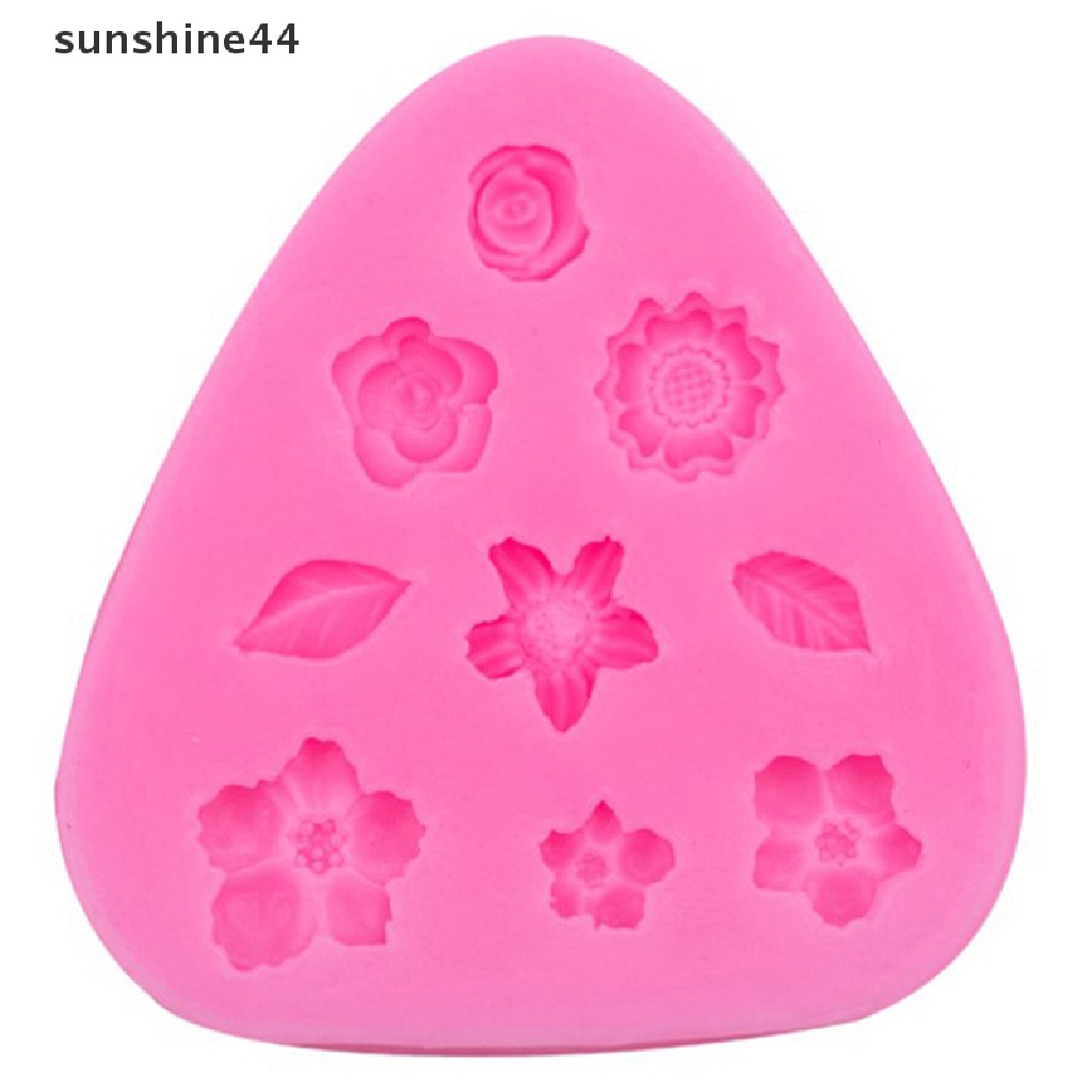 Sunshine Cetakan Silikon Bunga Mawar Mini Fondant Kue Decorag Tools Baking Tools.