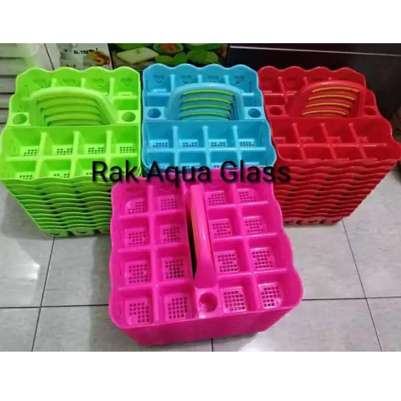 RBKK77549 KBA ALI COD RAK AQUA GELAS PLASTIK ISI 16 SLOT/LUBANG/TEMPAT GELAS AQUA MINUMAN DI MEJA