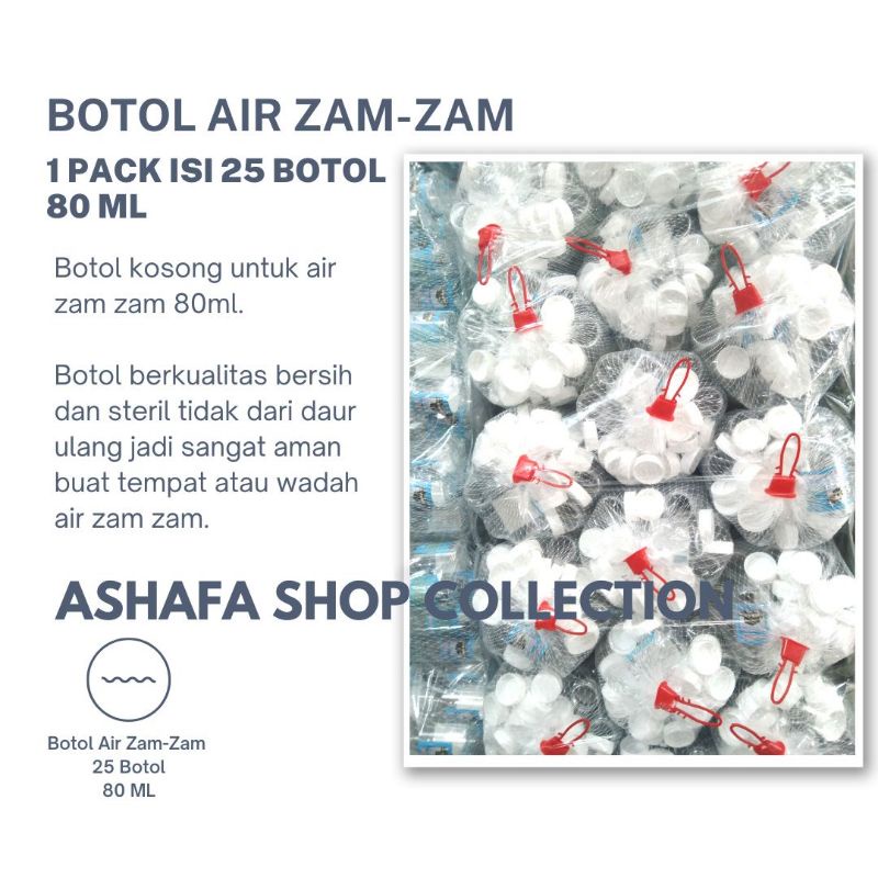 BOTOL KOSONG KECIL UNTUK AIR ZAM ZAM ISI 25 BOTOL 80ML PALING MURAH