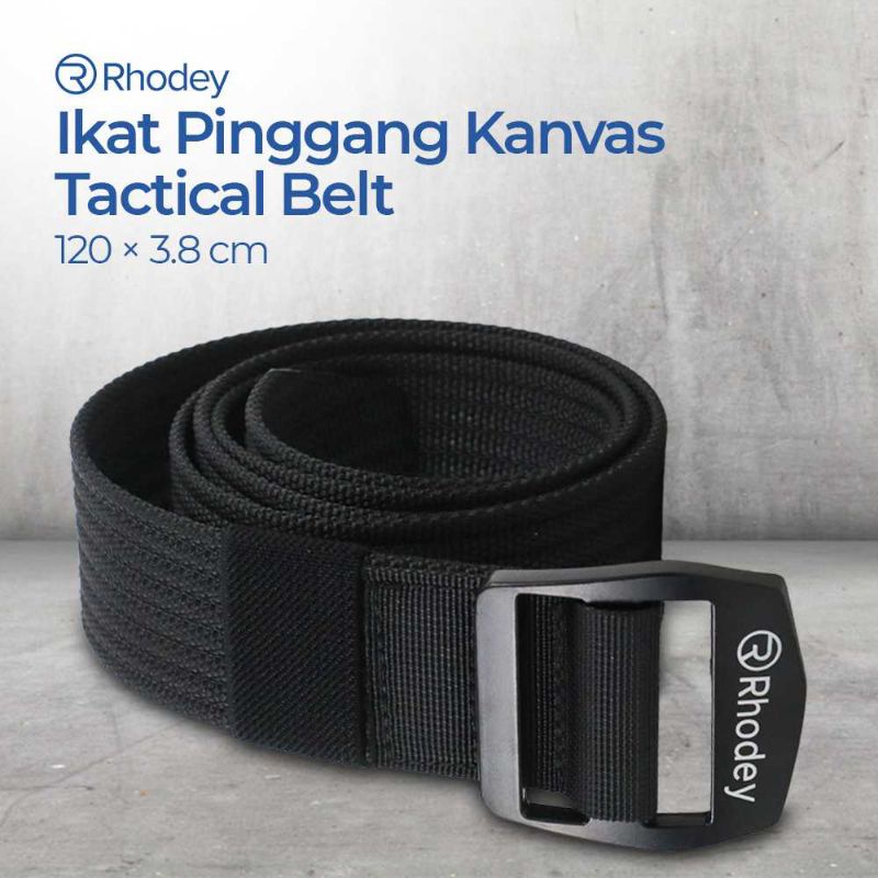 Rhodey Tali Ikat Pinggang Kanvas Tactical Belt - Hitam F1077