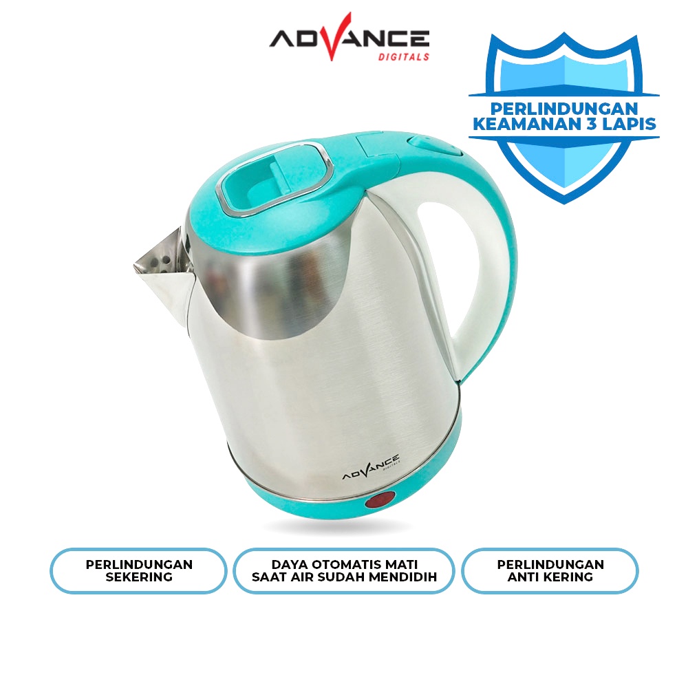 Teko Listrik Electric Kettle Advance AK-251 Kapasitas 2.5 Liter Stainless Steel