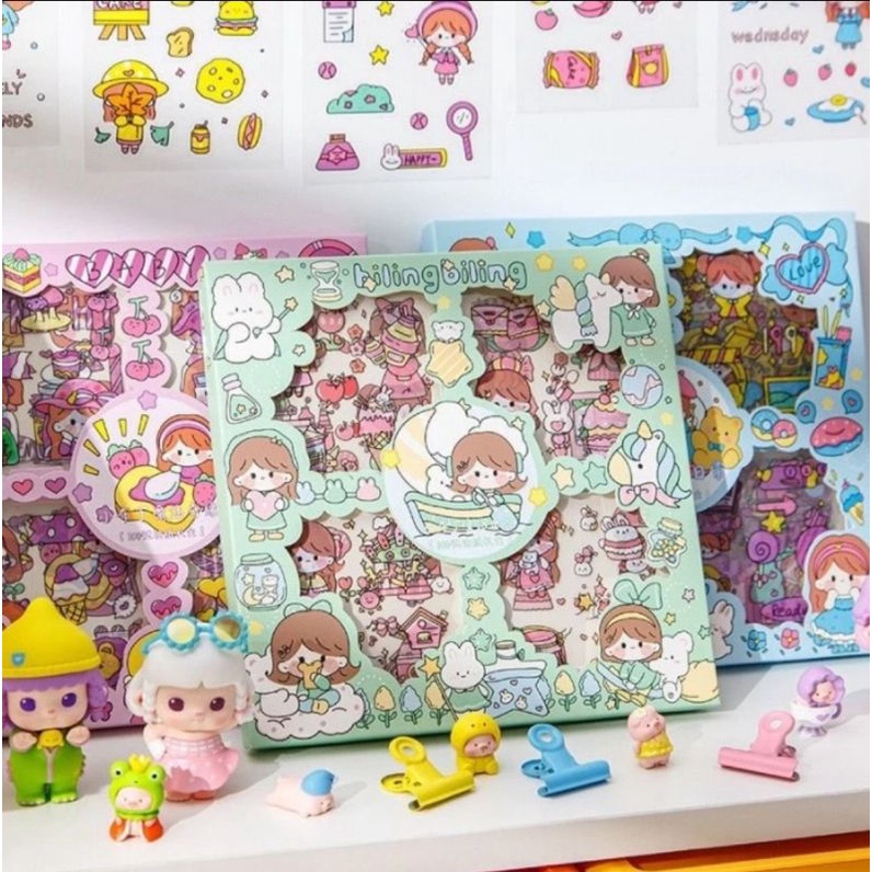 

100 LEMBAR STICKER MOTIF KARTUN KOREA LUCU ANTI AIR