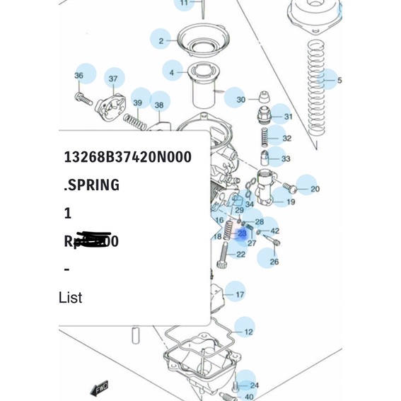 original spring per baut stasioner karburator suzuki reider fxr satria fu