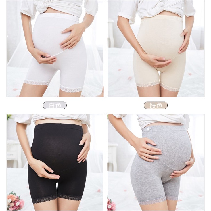 Celana Keselamatan Wanita Hamil Musim Panas Periode Kehamilan Kurus Anti -cahaya Keluar Dari Mode, Celana Pendek Dasar Fashion Pinggang Tinggi 847