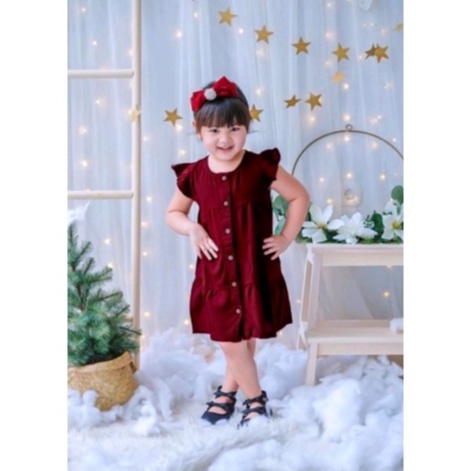 ZASKIYA - Dress Molly Polos Anak Perempuan | Dress Anak Molly Smilee | Dress Rayon Anak Polos