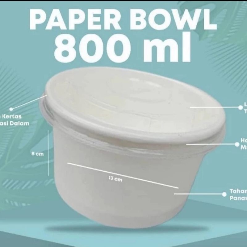 Paper Bowl 800ml / rice bowl 800ml. Warna Coklat