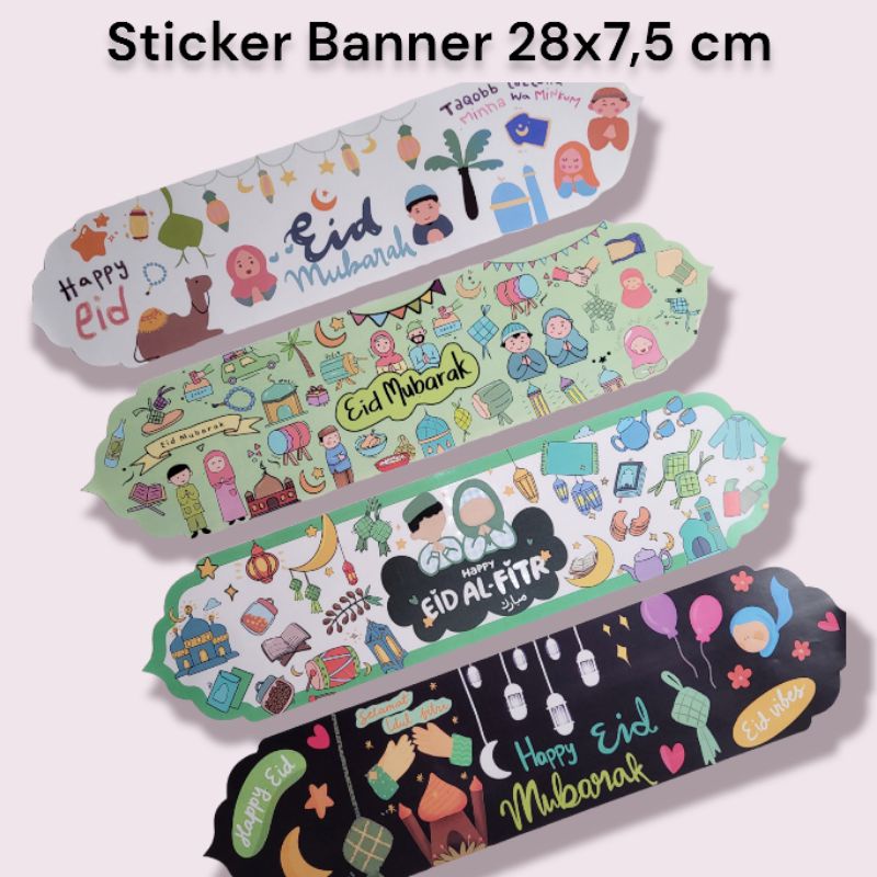 

(Isi 2pcs) Sticker Banner Panjang 7,5x28cm - Edisi Lebaran Idul Fitri - Stiker Toples Hampers Ramadhan