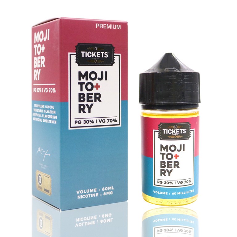 NEW &amp; AUTHENTIC EJM LIQUID TICKET MOJITO BERRY FREEBASE 60ML