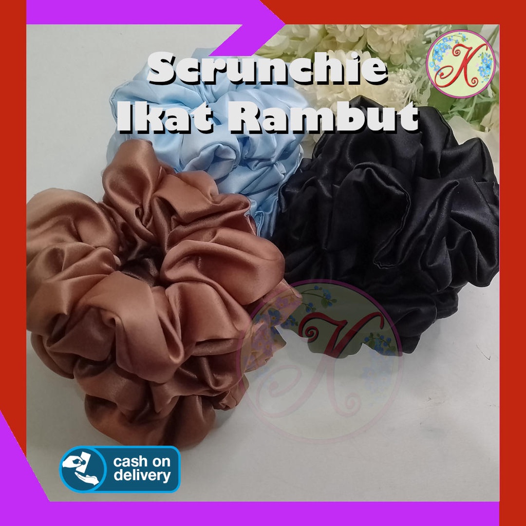 Scrunchie Scrunchies Ikat Rambut Kunciran Cepol Satin