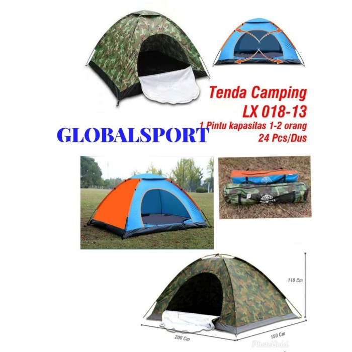 TENDA CAMPING LANGSUNG BUKA UNTUK 3 ORANG SPEEDS ORIGINAL LX018-13