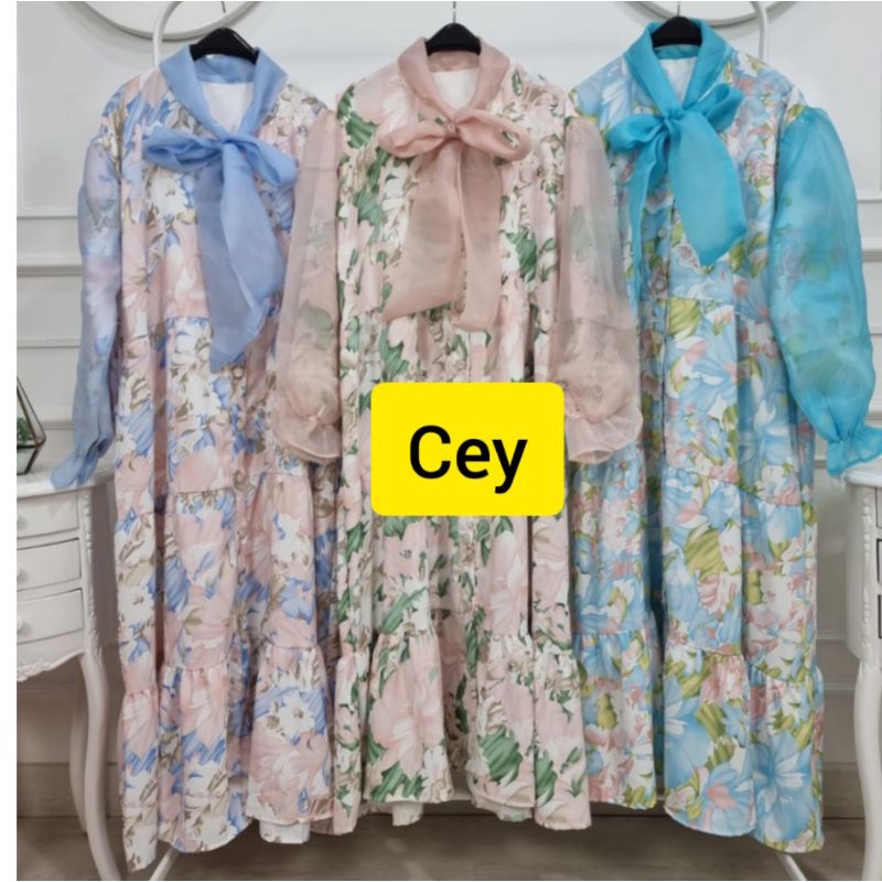 Meijiwang Midi,bunga ,salur mix  organza