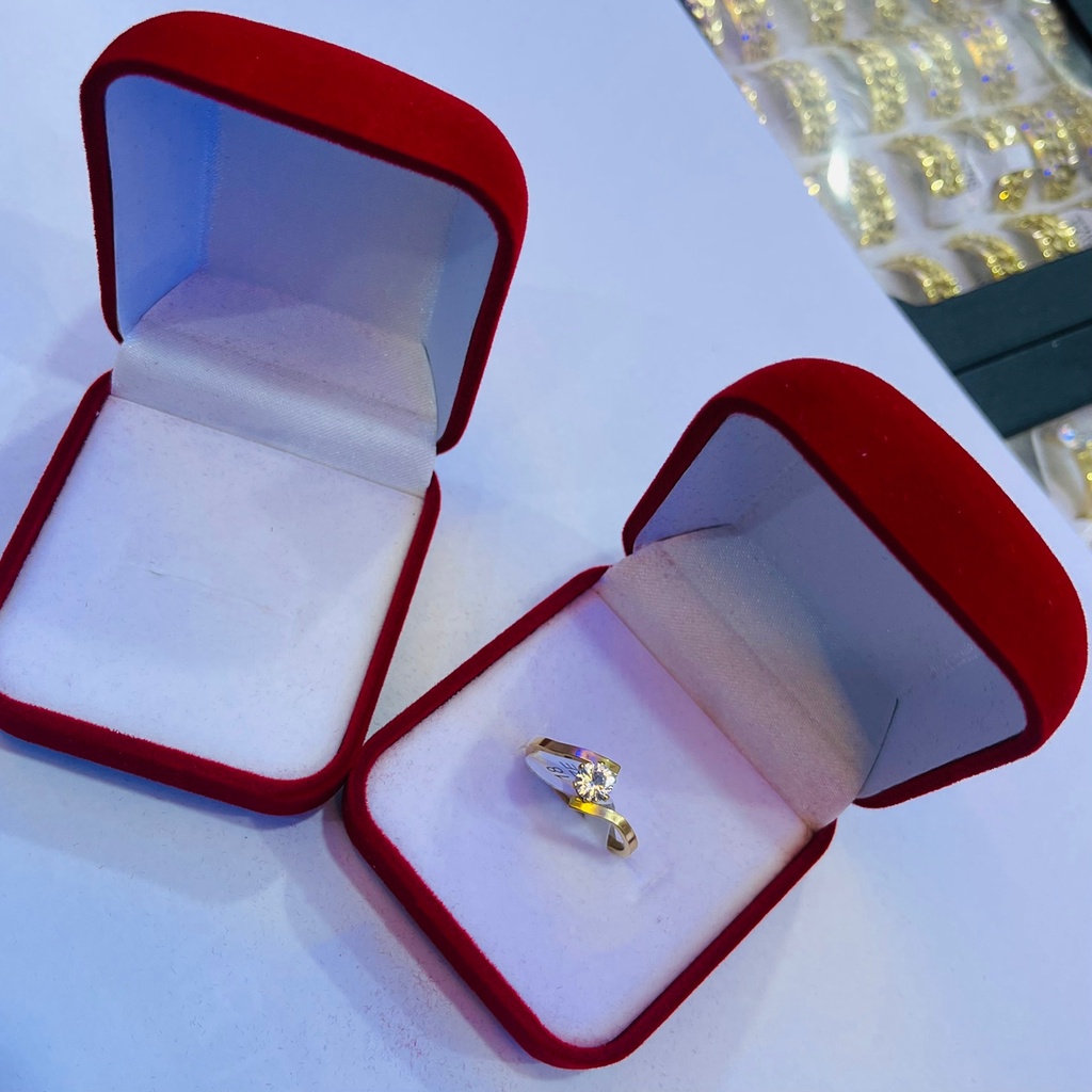 Kotak cincin couple BLUDRU tempat cincin sepasang 2 cincin model Segi 4 untuk Lamaran Kotak Cincin Kawin