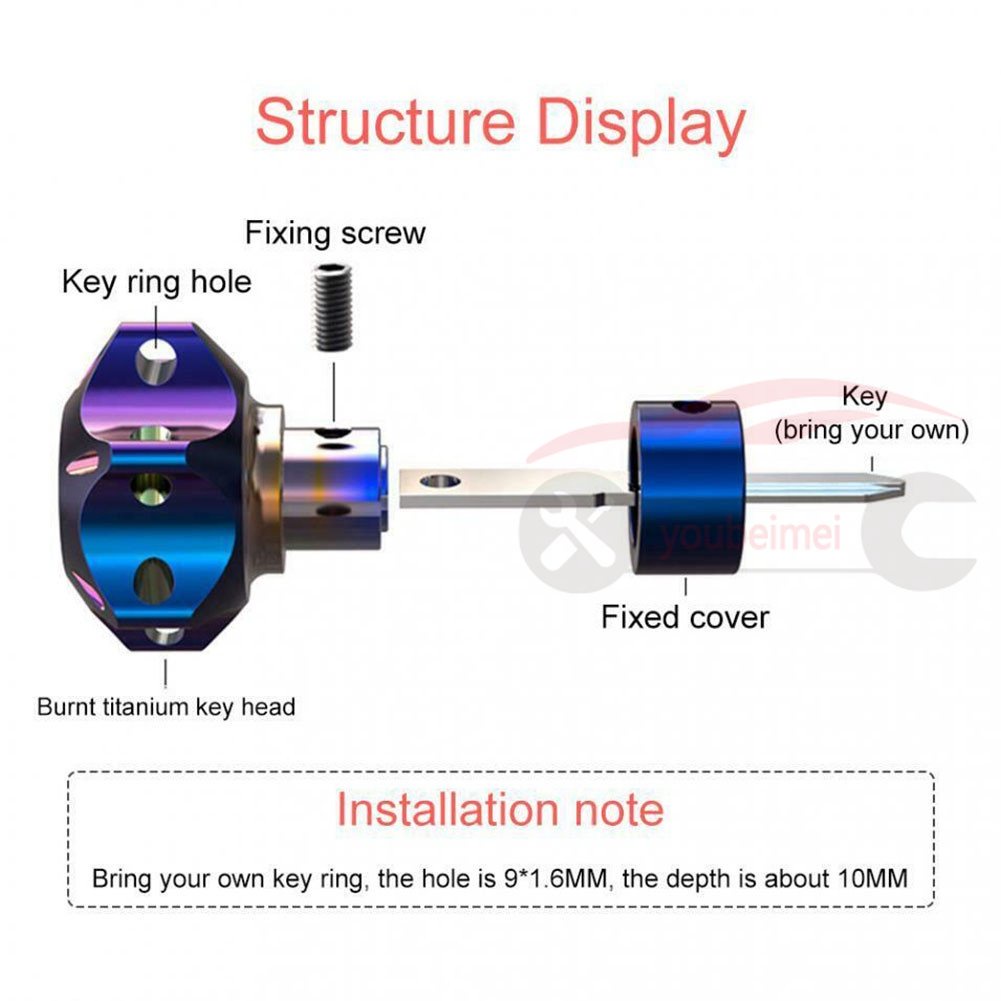 1pcs/universal CNC Key Bit Hexagon Key Tip Kunci Motor Penutup Kepala Kunci Motor Key Head Moldings Kunci Listrik Retrofit Aksesoris Bakaran Titanium Key Head Racing Boat Hexagonal