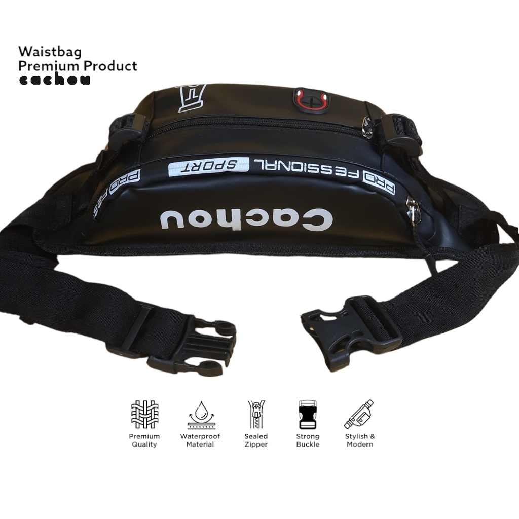 Tas Selempang Waistbag Pria Anti Air Cachou Watterproof Pearl