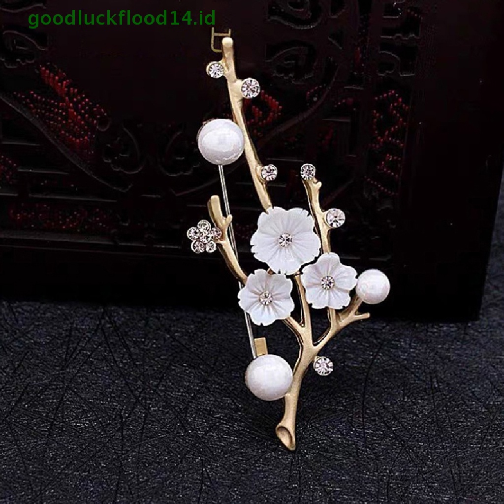 [GOOGFOUR] Shell Plum Blossom Bunga Bros Untuk Wanita Pernikahan Kantor Brooch Pins Decor [TOP]