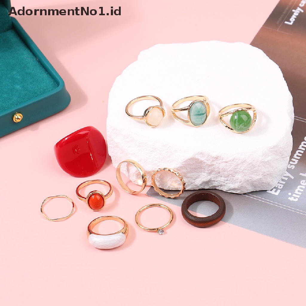 [AdornmentNo1] 5/6pcs Emerald Ring Knuckle Rings Untuk Wanita Gadis Fashion Perhiasan Aksesoris Wanita Gadis Knuckle Ring Finger Rings Set Hadiah [ID]