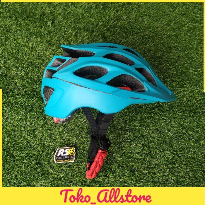 Helm Sepeda MTB FOX warna Biru Tosca Yeti size L